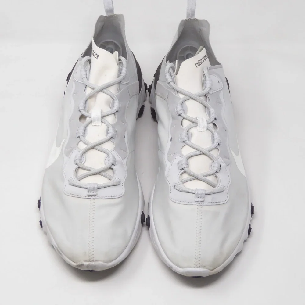 Nike Mens React Element 55 Pure Platinum Thunder Grey Running Shoes Size 13